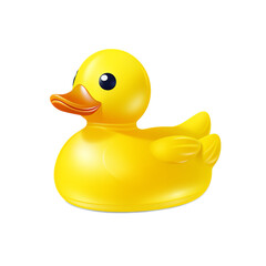bright yellow rubber duck, clip art