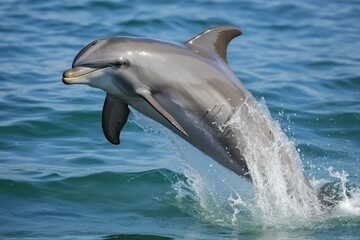 a dolphin jumps water transparent. Generative AI