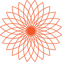Circles Sacred Geometry Icon on Transparent Background - stock illustration
