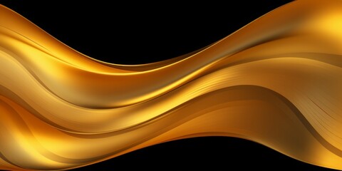 Antique Gold Creative Abstract Wavy Texture. Screen Wallpaper. Digiral Art. Abstract Bright Surface Liquid Horizontal Background. Ai Generated Vibrant Texture Pattern.