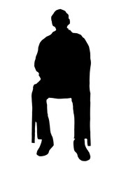 silhouette of a sitting man