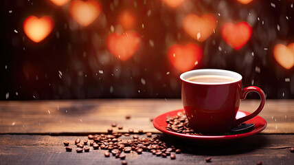 Obraz premium Vintage Coffee Cup on Rustic Countertop