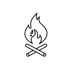  bonfire, flame, fire - vector icon