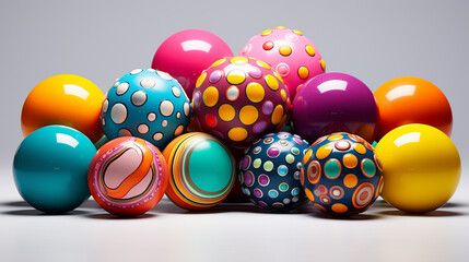 Multicolored decorative balls. Art design