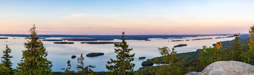 sunset over the lake