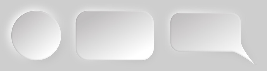 Quote icons set with realistic shadow isolated on gray background. 