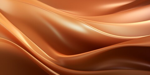 Bronze Creative Abstract Wavy Texture. Screen Wallpaper. Digiral Art. Abstract Bright Surface Liquid Horizontal Background. Ai Generated Vibrant Texture Pattern.