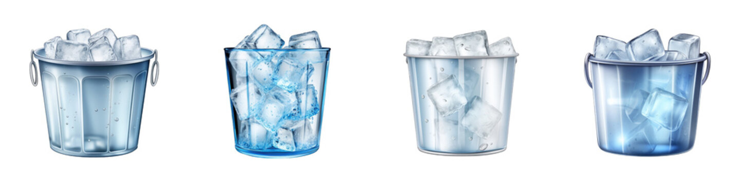 Ice Bucket clipart collection, vector, icons isolated on transparent background