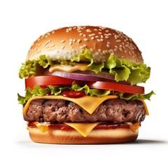 burger isolated on white background
