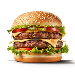 burger isolated on white background
