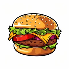 burger isolated on white background