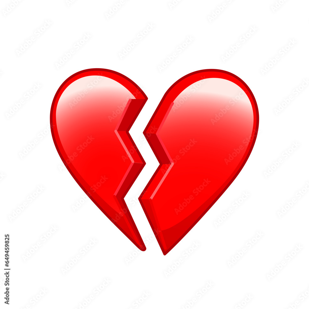 Poster broken heart emoji vector icon. flat vector broken heart emoji icon symbol sign from modern emoji co