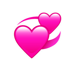 Revolving Pink Hearts Love Emoji Icon Object Symbol. Vector emoticon. Gradient Vector Illustration Clip Art Design