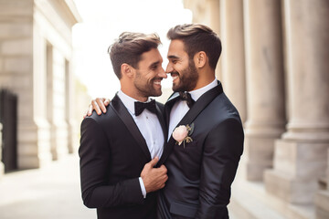 Handsome Gay Couple - Wedding photo.