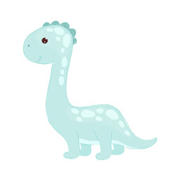 Funny little dinosaur. Vector graphics.