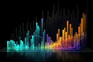 Abstract financial graph representing economic trends and business concepts. Generative AI