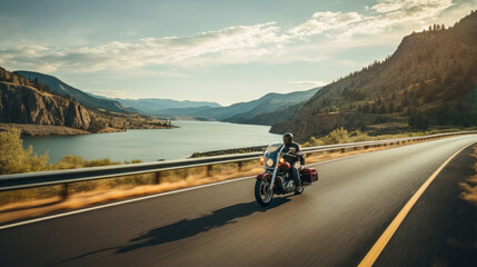 Motorcycle, scenic highway, ride, road, journey, adventure, travel, speed, landscape, freedom,...