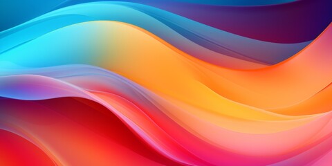 Colorful Creative Abstract Wavy Texture. Screen Wallpaper. Digiral Art. Abstract Bright Surface Liquid Horizontal Background. Ai Generated Vibrant Texture Pattern.