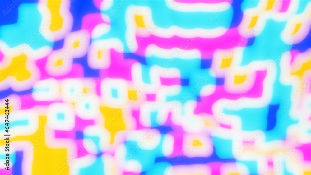 Poster psychedelic animation with floating colorful background. design. animation with psychedelic effect o