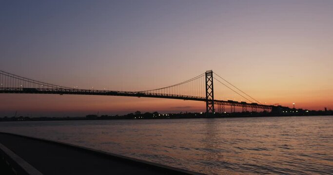 Ambassador bridge at Sunset