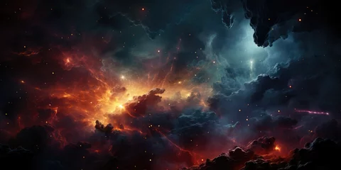 Rolgordijnen   Colorful space galaxy cloud nebula. Stary night cosmos. Universe science astronomy. Supernova background wallpaper  © Fox Ave Designs