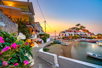 View of Kokkari fishing village with beautiful beach, Samos island, Greece