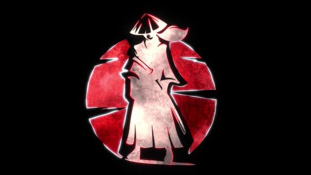 Samurai Warrior Animated Logo - Loop Graphic Element Overlay