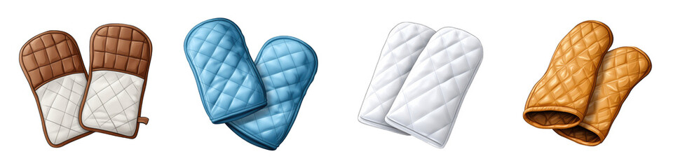 Oven Mitts clipart collection, vector, icons isolated on transparent background