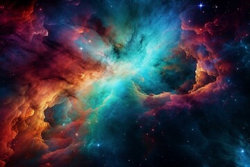 Stunning backdrop of outer space with mesmerizing colors. Generative AI