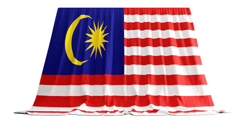 Malaysia Flag Curtain in 3D Rendering Reflecting Malaysia's Rich Heritage