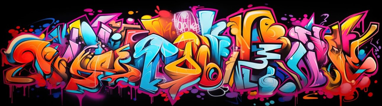 Fototapeta graffiti wall abstract background, Generative Ai not real photo, idea for artistic pop art background backdrop, Generative Ai
