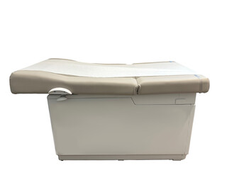 Doctors office medical exam table, isolated 
