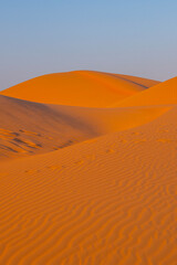 A desert and dune landscape in Oman