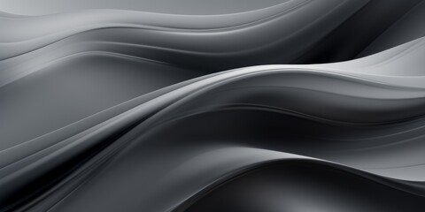 Grey Glass Creative Abstract Wavy Texture. Screen Wallpaper. Digiral Art. Abstract Bright Surface Liquid Horizontal Background. Ai Generated Vibrant Texture Pattern.