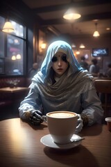 Sensational Ghost at the Cafe Game Night - Generative AI




