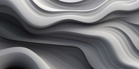 Grey Marble Creative Abstract Wavy Texture. Screen Wallpaper. Digiral Art. Abstract Bright Surface Liquid Horizontal Background. Ai Generated Vibrant Texture Pattern.