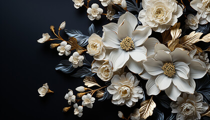Nature elegance in a bouquet of blossoms, a romantic gift generated by AI
