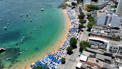 Barra Beach At Salvador In Bahia Brazil. Travel Landscape. Downtown Background. Tourism...