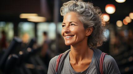 Fototapeta premium portrait senior woman in gym