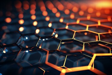 Atomic structure of 3D hexagonal carbon tube, known as graphene. Generative AI - obrazy, fototapety, plakaty