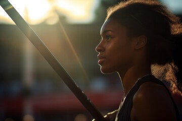 black woman in a javelin throw competition