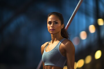 black woman in a javelin throw competition  - Powered by Adobe