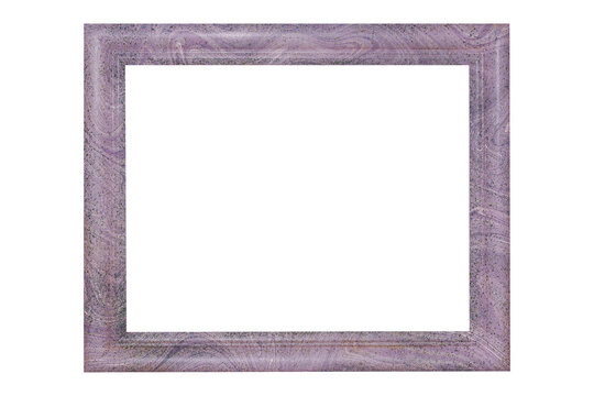 Sprinkled paint marble photo frame isolated white background modern purple