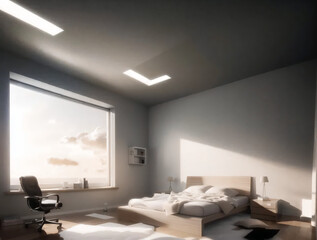 interior of a bedroom. Created with Generative AI Technology.