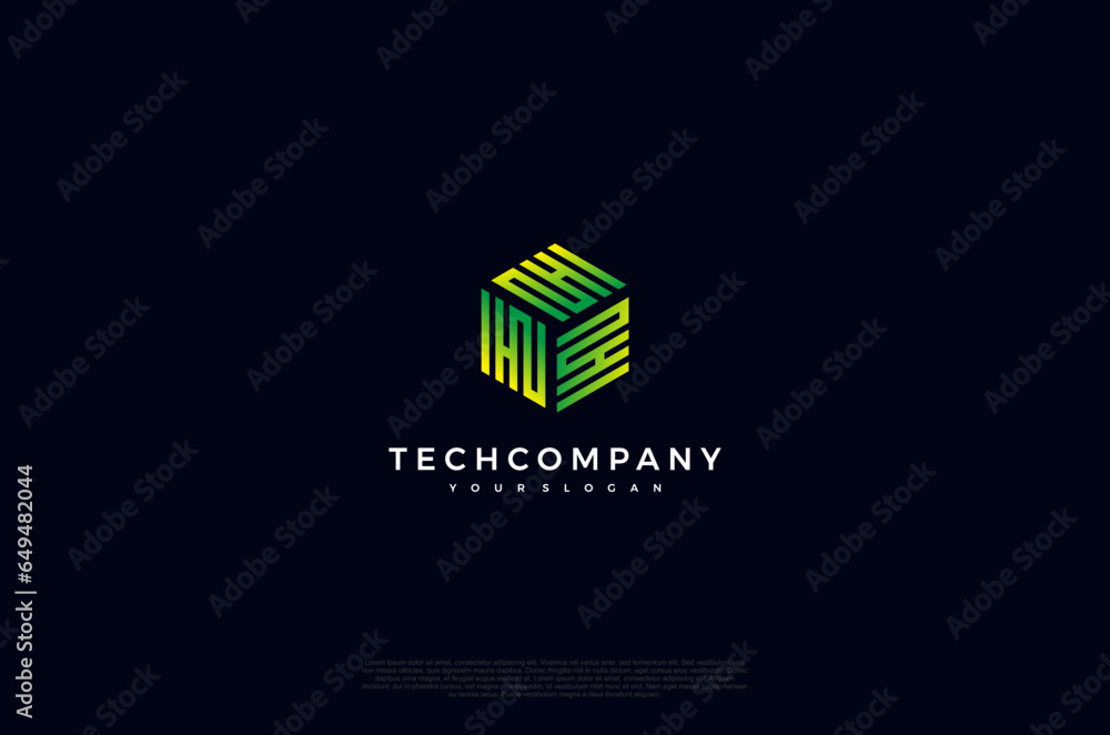 Poster abstract hub network connection line icon. vector illustration design template