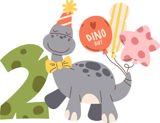 2nd Birthday Boy Dinosaur