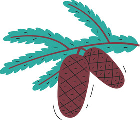 Conifer Cones On Branch