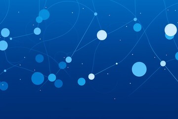 Dots interlink on a blue backdrop, symbolizing collaboration. Generative AI