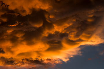 Clouds lit up by sunset