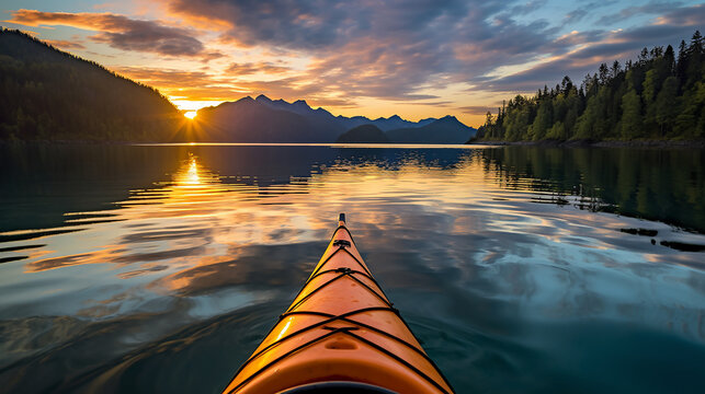 Explora&ccedil;&otilde;es do lago: uma jornada de caiaque em meio a vistas deslumbrantes e lindos nasceres do sol